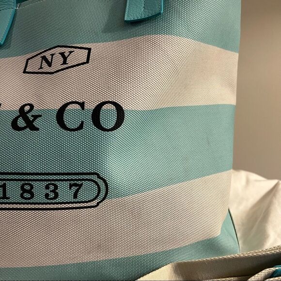 Tiffany & Co. Striped Canvas Tote - Picture 10 of 16
